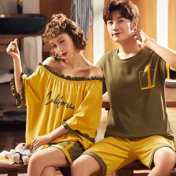 new cartoon print couple pajamas set summer cotton women and men pyjamas short sleeve sleepwear lounge pajama lovers loungewear, Black;red
new cartoon print couple pajamas set summer cotton women and men pyjamas short sleeve sleepwear lounge pajama lovers loungewear, Black;red