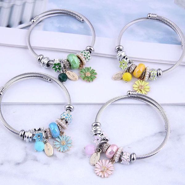 bangle fashion stainless steel silver color charms bracelets for women jewelry enamel flower letter imitation pearls cuff bangles femme, Black
bangle fashion stainless steel silver color charms bracelets for women jewelry enamel flower letter imitation pearls cuff bangles femme, Black