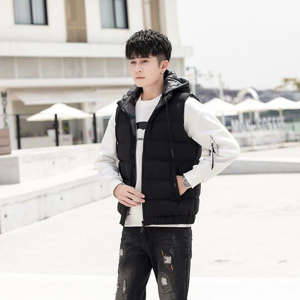 double sided autumn and winter down cotton vest men's korean versatile thickened warm 1986, Black;white
double sided autumn and winter down cotton vest men's korean versatile thickened warm 1986, Black;white