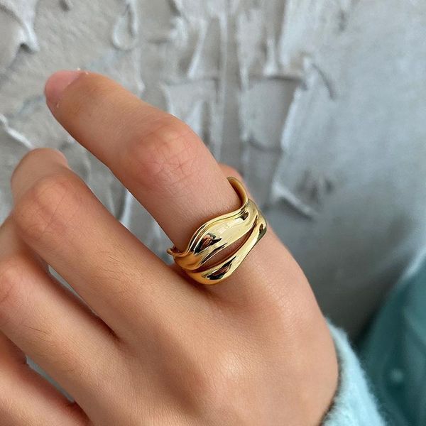 cluster rings silvology 925 sterling silver double layer irregular for women korea concave glossy thick wide ladies 2021 jewelry, Golden;silver
cluster rings silvology 925 sterling silver double layer irregular for women korea concave glossy thick wide ladies 2021 jewelry, Golden;silver