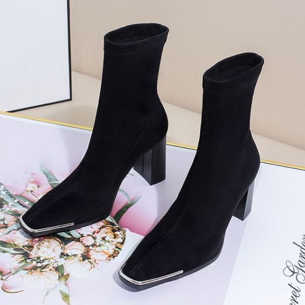 women ankle boots square toe high heel winter shoes slip on warm fashion short boots office lady footwear size 34-39, Black
women ankle boots square toe high heel winter shoes slip on warm fashion short boots office lady footwear size 34-39, Black