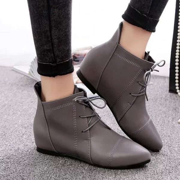 boots casual ankle for women nice autumn winter fashion pointed flat lace-up increase european style dancing shoes woman, Black
boots casual ankle for women nice autumn winter fashion pointed flat lace-up increase european style dancing shoes woman, Black
