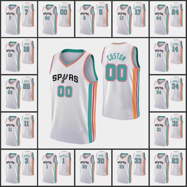 75th anniversary dejounte 5 murray derrick 4 white custom basketball jerseys keldon 3 johnson manu 20 ginobili spur lonnie 1 walker jakob 25, Black;red
75th anniversary dejounte 5 murray derrick 4 white custom basketball jerseys keldon 3 johnson manu 20 ginobili spur lonnie 1 walker jakob 25, Black;red