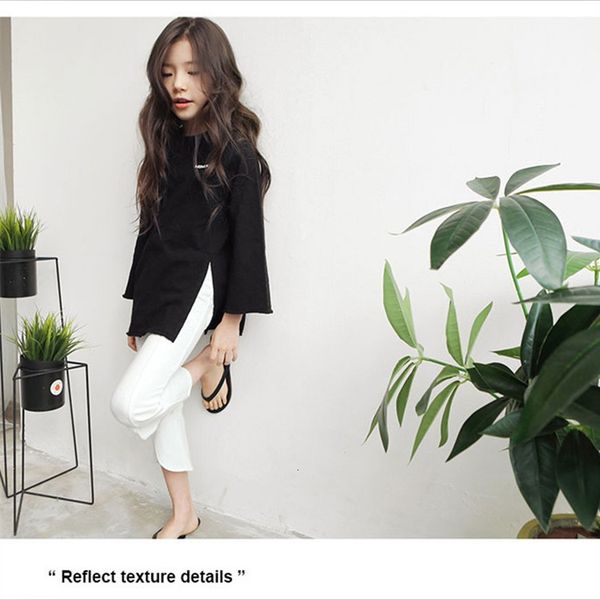 autumn girls' slubby cotton split 2019 new cuhk middle long flared sleeve loose t-shirt, Black;white
autumn girls' slubby cotton split 2019 new cuhk middle long flared sleeve loose t-shirt, Black;white