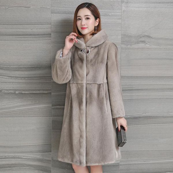 women's fur & faux real mink women x-long skirt coat with hood winter warm thick whole jacket, Black
women's fur & faux real mink women x-long skirt coat with hood winter warm thick whole jacket, Black