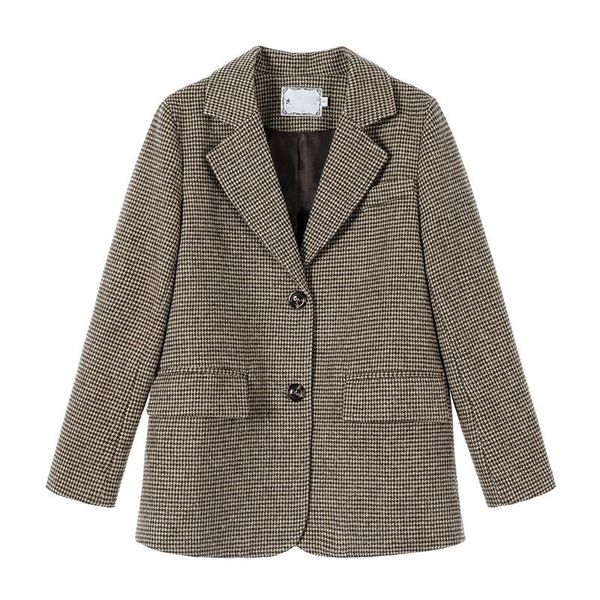 women's suits & blazers women blazer coat plaid loose fashio korean casual vintage office lady jacket female warm outerwear, White;black
women's suits & blazers women blazer coat plaid loose fashio korean casual vintage office lady jacket female warm outerwear, White;black