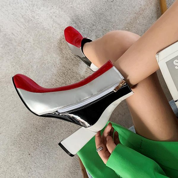 boots classic mixed colors british style women ankle elegant square toe chunky heels zipper lady autumn winter party shoe, Black
boots classic mixed colors british style women ankle elegant square toe chunky heels zipper lady autumn winter party shoe, Black