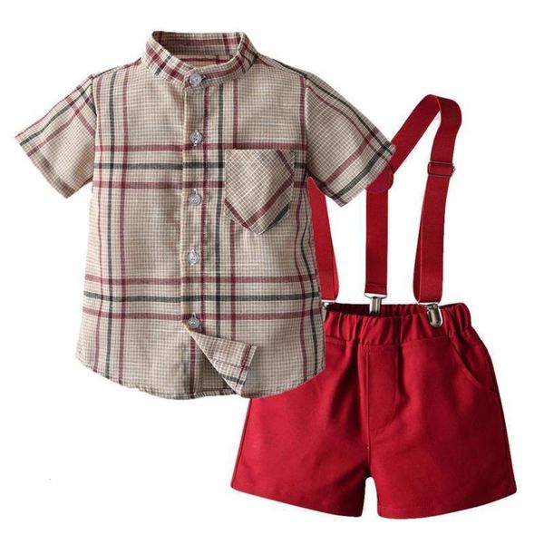 cotton summer short children's shirt plaid sve stand collar carrying shorts two piece baby, White
cotton summer short children's shirt plaid sve stand collar carrying shorts two piece baby, White