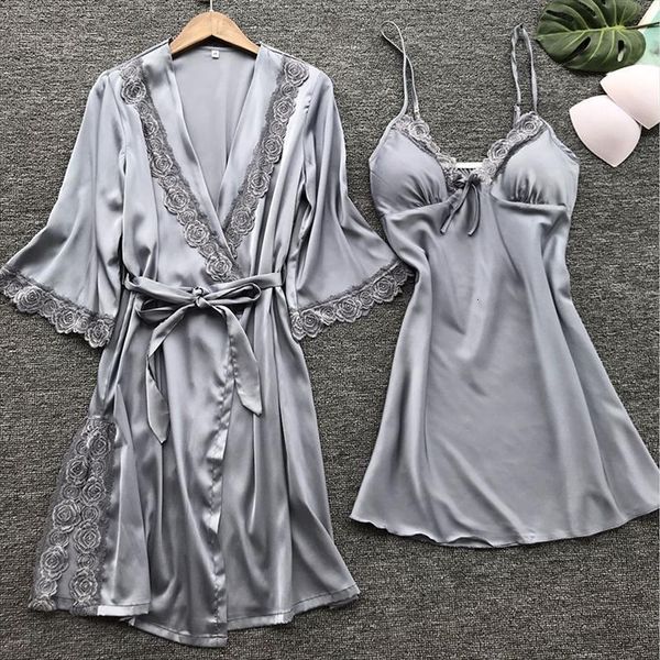 lace silk robe amp womens sleepwears gown 2 pieces sleep set summer satin kimono lingerie nightwear female sleepwear suit, Black;red
lace silk robe amp womens sleepwears gown 2 pieces sleep set summer satin kimono lingerie nightwear female sleepwear suit, Black;red
