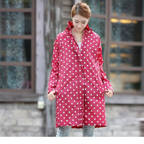 good quality waterproof raincoat women dot fashion long ladies raincoat hooded zipper with packable handbag poncho coat jllaze
good quality waterproof raincoat women dot fashion long ladies raincoat hooded zipper with packable handbag poncho coat jllaze