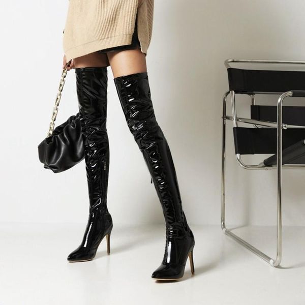 boots ochanmeb botte femme size 32 33-46 patent leather over-the-knee high stretch women stiletto red stripper heels shoes, Black
boots ochanmeb botte femme size 32 33-46 patent leather over-the-knee high stretch women stiletto red stripper heels shoes, Black