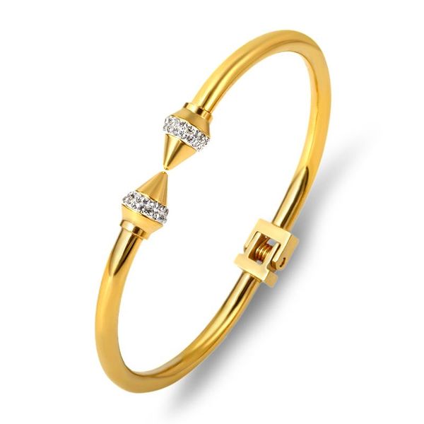 bangle 2021 style spike rhinestone women steel gold stainless fashion pulseiras gift adjustable, Black
bangle 2021 style spike rhinestone women steel gold stainless fashion pulseiras gift adjustable, Black