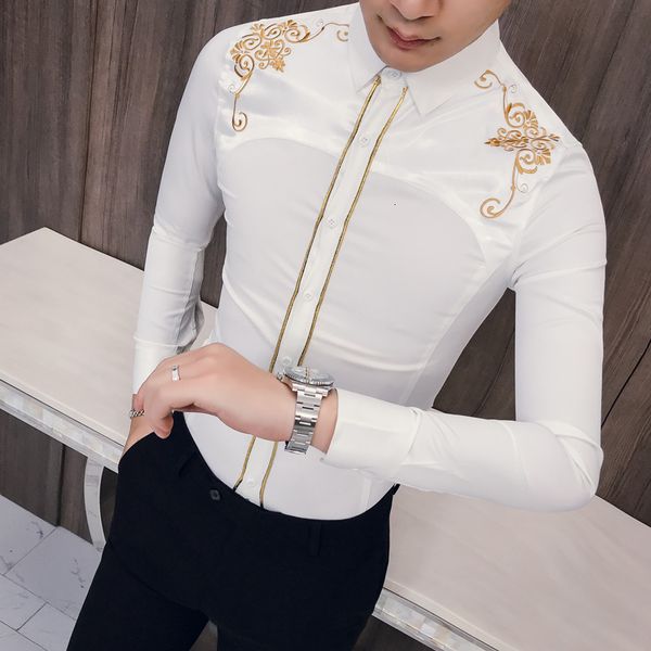 black luxury long sleeve shirts prom party occasional tux thin men's shirt neh7, White;black
black luxury long sleeve shirts prom party occasional tux thin men's shirt neh7, White;black