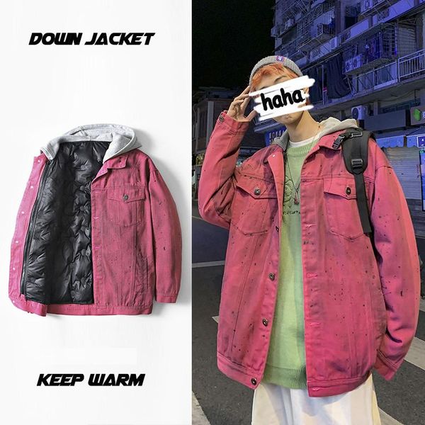 men's down & parkas men black/rose red winter hooded white duck jeans jackets outerwear warm denim coats liner thicker can be removed 5
men's down & parkas men black/rose red winter hooded white duck jeans jackets outerwear warm denim coats liner thicker can be removed 5