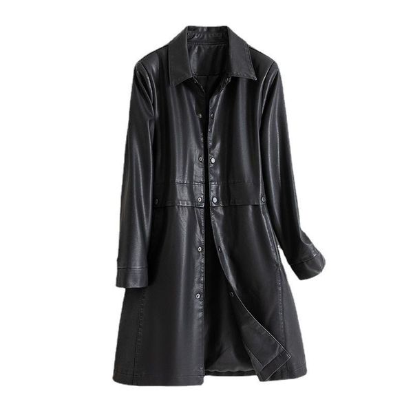 women's leather & faux pu jacket long seeve turn down trench female fashion black loose coat street
women's leather & faux pu jacket long seeve turn down trench female fashion black loose coat street