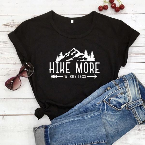 women's t-shirt vip hjn hike more worry less casual short sleeve graphic hiking outdoors tees funny women summer camping tshirt, White
women's t-shirt vip hjn hike more worry less casual short sleeve graphic hiking outdoors tees funny women summer camping tshirt, White