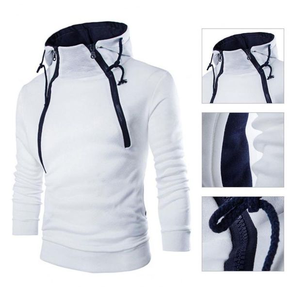 men's sweaters hoodie hat soft fit drawstring warm men spring for outdoor, White;black
men's sweaters hoodie hat soft fit drawstring warm men spring for outdoor, White;black