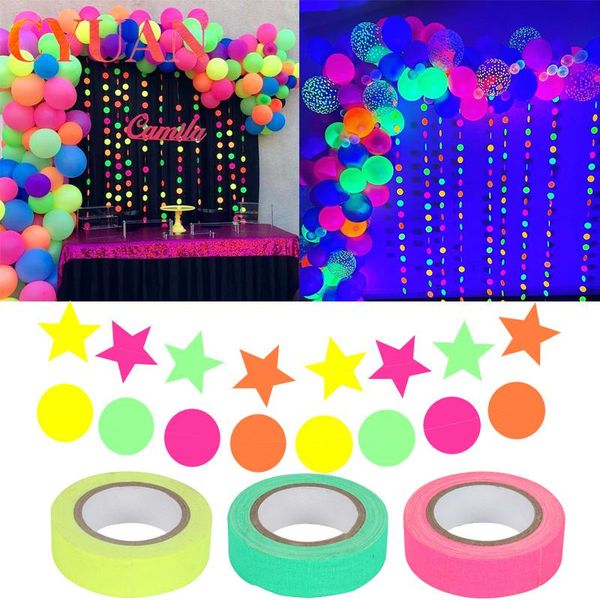 cyuan 1pcs neon tape paper garland dot star ornaments hanging decor glow in the dark luminous tape christmas birthday party
cyuan 1pcs neon tape paper garland dot star ornaments hanging decor glow in the dark luminous tape christmas birthday party