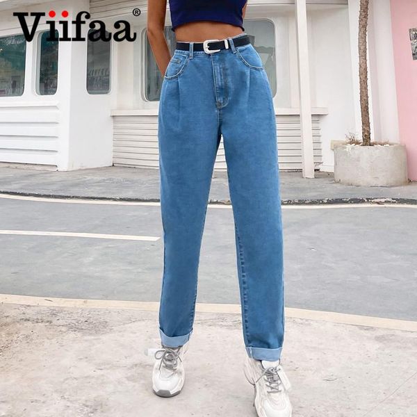 women's jeans viifaa high waist straight leg loose streetwear women bottoms 2021 fashion clothing excluding belt casual denim trousers, Blue
women's jeans viifaa high waist straight leg loose streetwear women bottoms 2021 fashion clothing excluding belt casual denim trousers, Blue