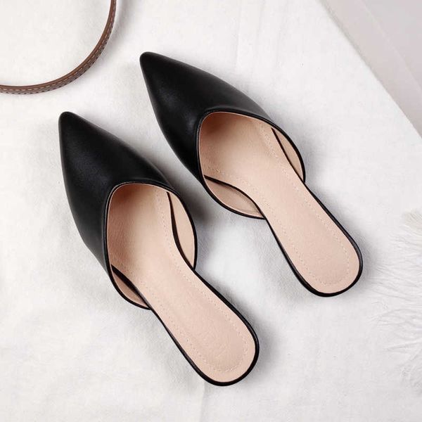 designers spring and summer faux leather women's flat sandals with pointed toes fashion trend slippers 210908, Black
designers spring and summer faux leather women's flat sandals with pointed toes fashion trend slippers 210908, Black