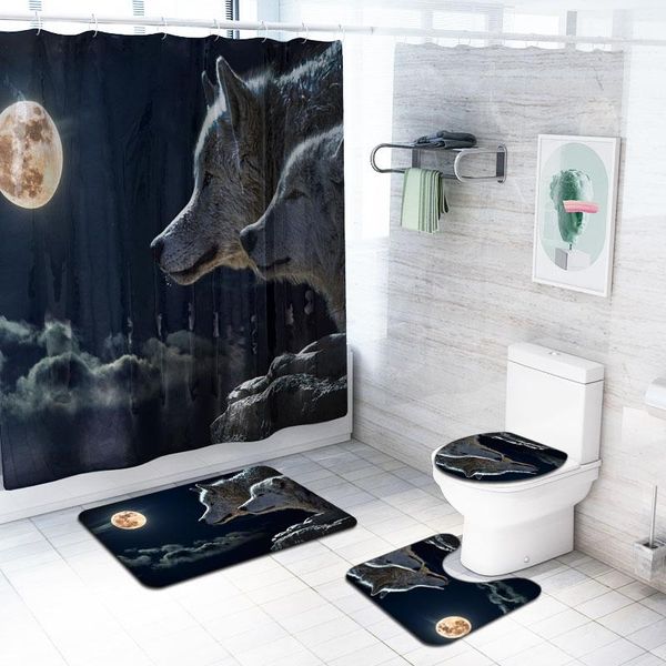 shower curtains wolf tiger peacock animal print curtain simple bathroom non-slip absorbent bath mat carpet toilet cover cushion set
shower curtains wolf tiger peacock animal print curtain simple bathroom non-slip absorbent bath mat carpet toilet cover cushion set