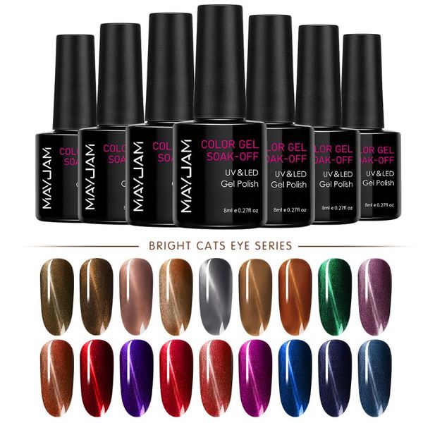nail gel 8ml cat's eye polish soak off uv led lamp semi-permanent varnish for nails design base coat cat polishes, Red;pink
nail gel 8ml cat's eye polish soak off uv led lamp semi-permanent varnish for nails design base coat cat polishes, Red;pink