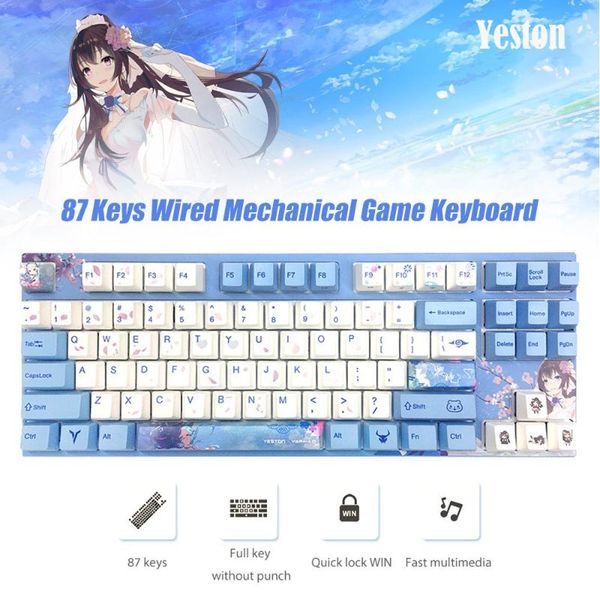 keyboards yeston 87 keys wired mechanical game keyboard fast trigger red axis pbt thermal sublimation key caps
keyboards yeston 87 keys wired mechanical game keyboard fast trigger red axis pbt thermal sublimation key caps