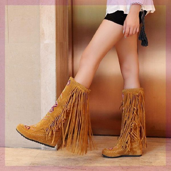 boots national style personalized tassel women's autumn and winter flat bottom inner, Black
boots national style personalized tassel women's autumn and winter flat bottom inner, Black