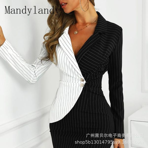 casual dresses mandylandy sheath bodycon mini dress women blazer slim-fit contrast colors button business v-neck long sleeve, Black;gray
casual dresses mandylandy sheath bodycon mini dress women blazer slim-fit contrast colors button business v-neck long sleeve, Black;gray