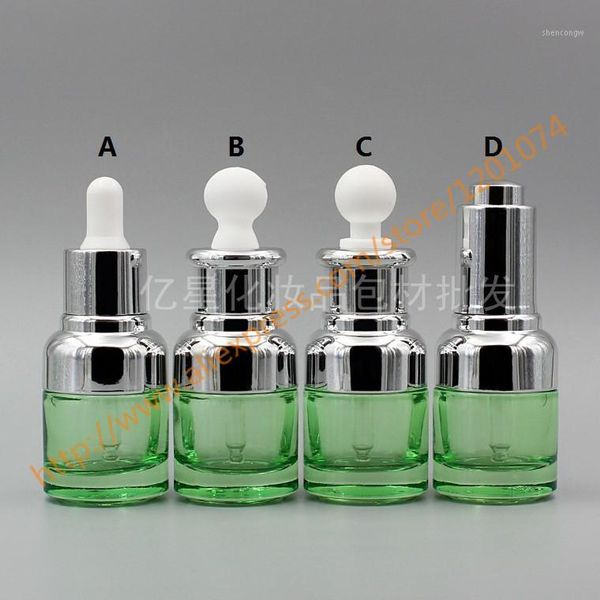 20ml light green glass essential oil bottle with shiny silver dropper lid/press cover.oil vial.cosmetic container
20ml light green glass essential oil bottle with shiny silver dropper lid/press cover.oil vial.cosmetic container