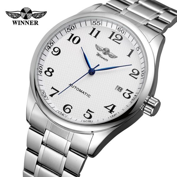 winner fashion mens and womens watch stainless steel strap white dial automatic mechanical watch, Slivery;brown
winner fashion mens and womens watch stainless steel strap white dial automatic mechanical watch, Slivery;brown