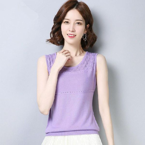 women's tanks & camis knitted vest women sleeveless casual loose camisole female solid vests simple blue korea knitting clothes white b
women's tanks & camis knitted vest women sleeveless casual loose camisole female solid vests simple blue korea knitting clothes white b