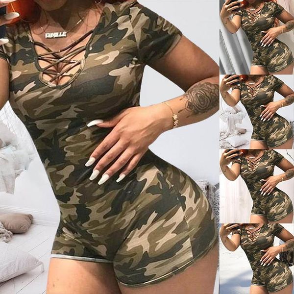 summer camouflage printed v neck womens jumpsuits tight shorts femme lace up nightclub wear slim playsuits, Black;white
summer camouflage printed v neck womens jumpsuits tight shorts femme lace up nightclub wear slim playsuits, Black;white