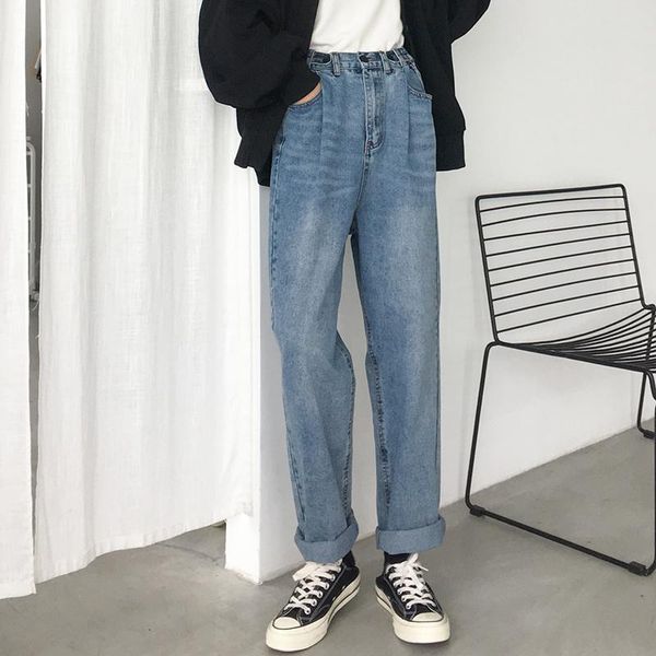 women's jeans spring woman vintage high waist boyfriend for women casual loose denim straight pants trousers, Blue
women's jeans spring woman vintage high waist boyfriend for women casual loose denim straight pants trousers, Blue