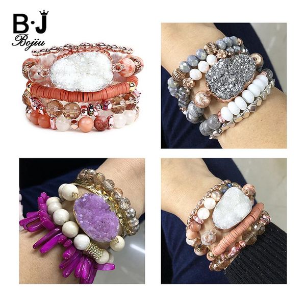 charm bracelets bojiu boho big natural druzy stone set for women elastic cut crystal round agates bead bracelet femme jewelry bcset329, Golden;silver
charm bracelets bojiu boho big natural druzy stone set for women elastic cut crystal round agates bead bracelet femme jewelry bcset329, Golden;silver
