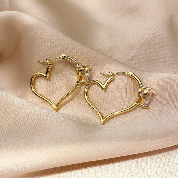 hoop & huggie kofsac fashion hollow love heart gold color earrings for women shiny zircon earring girl engagement accessories gifts, Golden;silver
hoop & huggie kofsac fashion hollow love heart gold color earrings for women shiny zircon earring girl engagement accessories gifts, Golden;silver