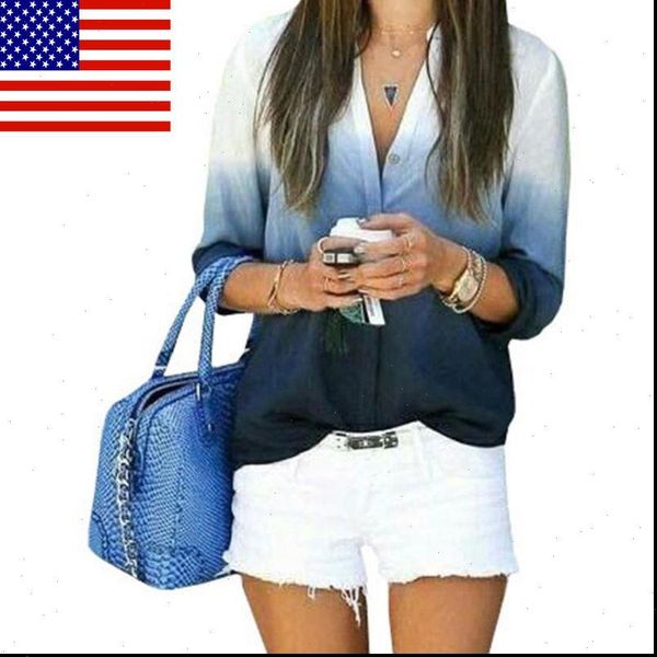 v neck blouses ladies loose gradient color 2021 summer soft womens long sleeve casual loose blouse, White
v neck blouses ladies loose gradient color 2021 summer soft womens long sleeve casual loose blouse, White