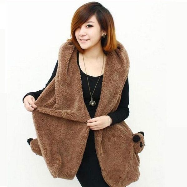 women's vests 2021winter women cashmere long lamb wool hooded panda pattern pockets solid thick warm waistcoats coat outerwear, Black;white
women's vests 2021winter women cashmere long lamb wool hooded panda pattern pockets solid thick warm waistcoats coat outerwear, Black;white