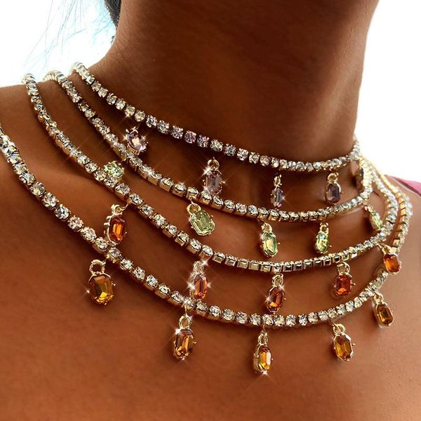 chains hip hop crystal pendant tennis chain necklaces for women fashion geometric square rhinestone collar jewelry party gift, Silver
chains hip hop crystal pendant tennis chain necklaces for women fashion geometric square rhinestone collar jewelry party gift, Silver