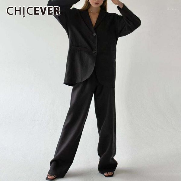 women's tracksuits chicever solid two piece set for women notched long sleeve blazer high waist straight pants female minimalist sets f, Gray
women's tracksuits chicever solid two piece set for women notched long sleeve blazer high waist straight pants female minimalist sets f, Gray