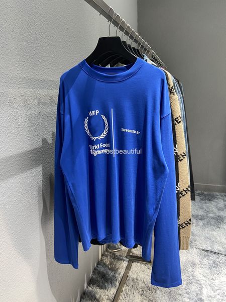 women's t-shirt autumn and winter high version b family world grain printing pullover round neck loose classic t-shirt long sleeve, White
women's t-shirt autumn and winter high version b family world grain printing pullover round neck loose classic t-shirt long sleeve, White
