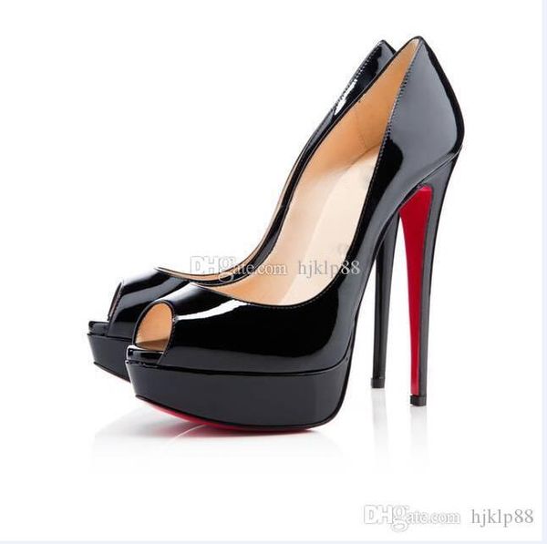 new heels peep toe brand red bottoms high heels patent leather platform peep-toes sandals designer dress shoes luxury red sole wedding shoes, Black
new heels peep toe brand red bottoms high heels patent leather platform peep-toes sandals designer dress shoes luxury red sole wedding shoes, Black