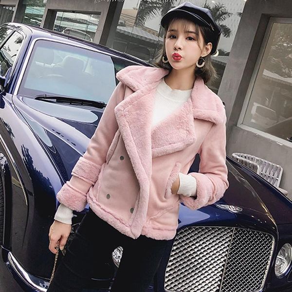 women's leather & faux korean fashion 2021 women short fur coats velvet woman clothing brand designer winter overcoats double breasted, Black
women's leather & faux korean fashion 2021 women short fur coats velvet woman clothing brand designer winter overcoats double breasted, Black