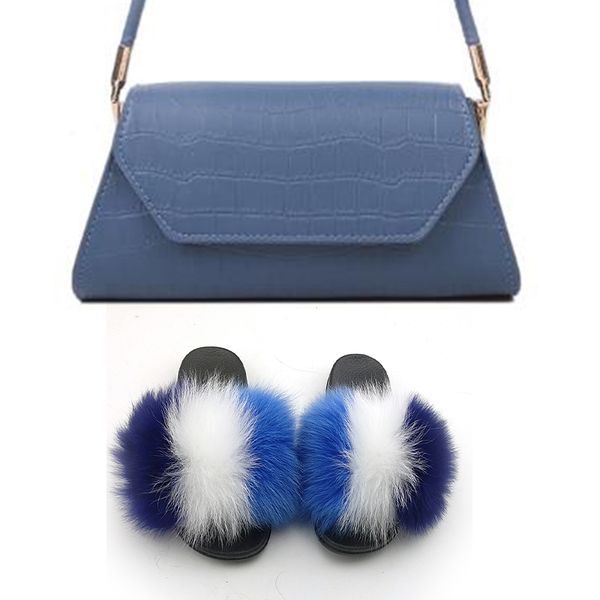 real fox fur slides set furry slippers for women shoes with matching purses extra fluffy plush sandles and handbags in bulk, Black
real fox fur slides set furry slippers for women shoes with matching purses extra fluffy plush sandles and handbags in bulk, Black