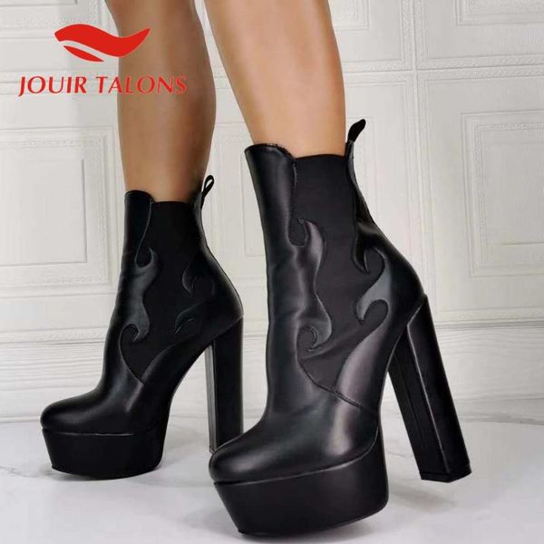 boots jouir talons party high heels shoes women quality platform thick slip-on patchwork ankel booties, Black
boots jouir talons party high heels shoes women quality platform thick slip-on patchwork ankel booties, Black