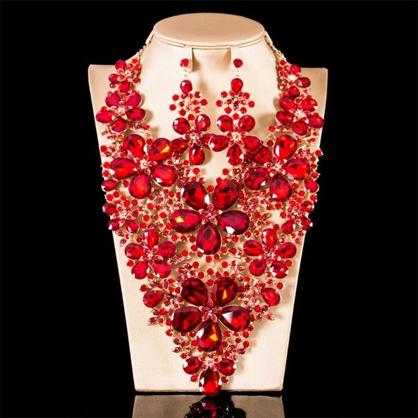 earrings & necklace luxurious flower statement crystal bridal weddding party women accessories african nigerian jewelry set, Silver
earrings & necklace luxurious flower statement crystal bridal weddding party women accessories african nigerian jewelry set, Silver