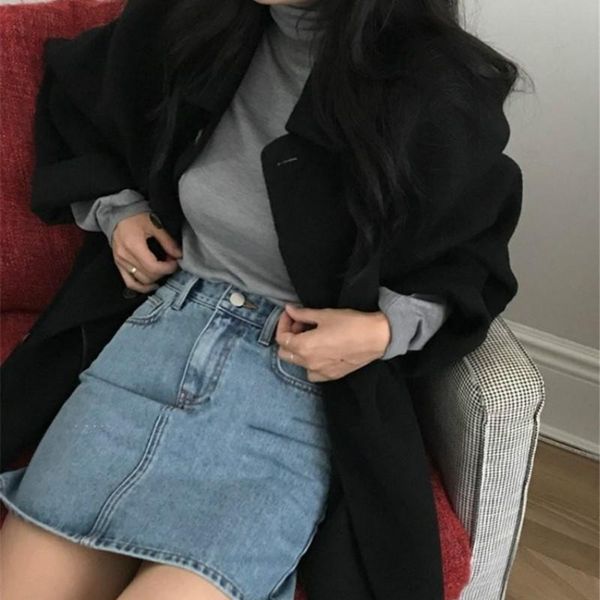 women's wool & blends hepburn style lapel single breasted woolen coat autumn winter medium length temperament thickened versatile, Black
women's wool & blends hepburn style lapel single breasted woolen coat autumn winter medium length temperament thickened versatile, Black