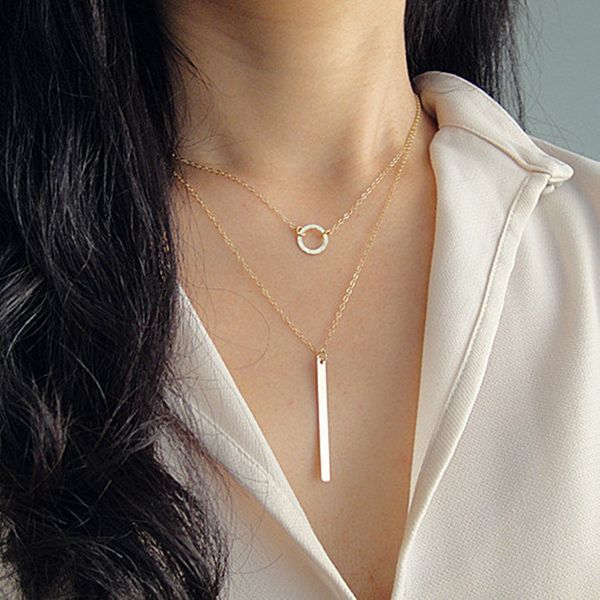 jewelry fashion women's street shooting ring simple metal bar tassel multilayer necklace, Silver
jewelry fashion women's street shooting ring simple metal bar tassel multilayer necklace, Silver