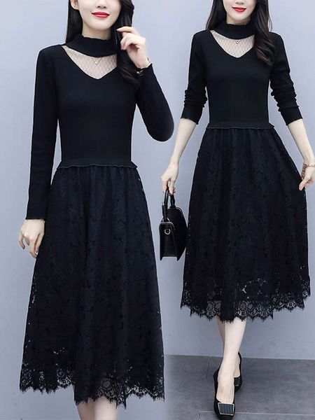 slim fitting black long sleeve knitted skirt in spring and autumn of 2021, White;black
slim fitting black long sleeve knitted skirt in spring and autumn of 2021, White;black