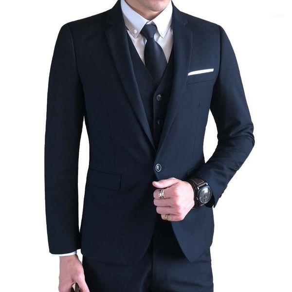 ( jacket + vest pants ) 2021 mens fashion boutique solid color formal business suit groom wedding dress black blue men's suits & blazer, White;black
( jacket + vest pants ) 2021 mens fashion boutique solid color formal business suit groom wedding dress black blue men's suits & blazer, White;black